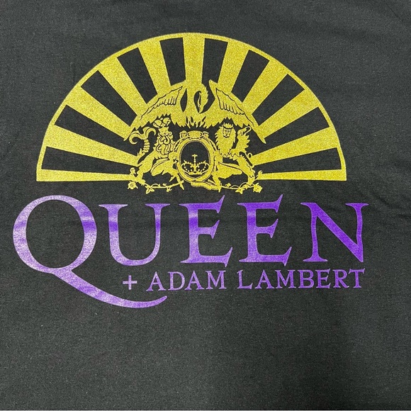 NWOT Queen + Adam Lambert Official 2020 Tour Graphic T-Shirt Black Unisex Sz L - Picture 2 of 5